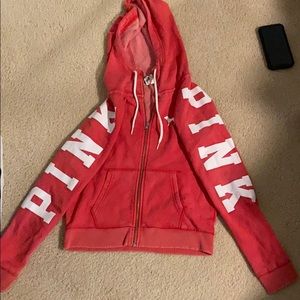 Pink pink zip up hoodie